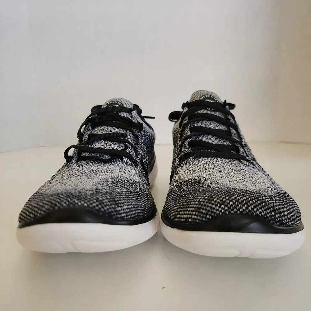 Nike Womens WMNS Free RN Flyknit 2018 942839 101 - Size 8 White/Black